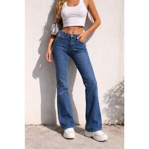 Tommy Hilfiger Womens 5 Y2K Bootcut Blue Mid Rise Denim Jeans